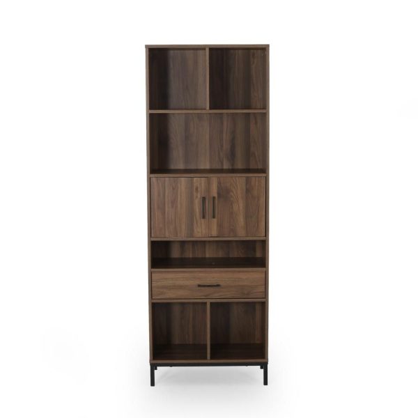 Noble-House--Fraser-Walnut-and-Black-Book-Case