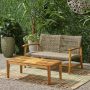 Noble House Hampton Natural 2-Piece Wood and Plastic Patio Conversation Set - Image 1