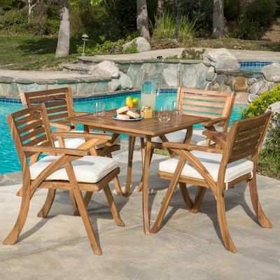 Noble-House-Hermosa-Teak-5-pc-Wood-Square-Outdoor-Dining-Set-with-Cream-Cushions