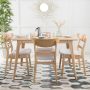 Noble House Idalia 5-Piece Light Beige and Natural Oak Dining (Set) - Image 1
