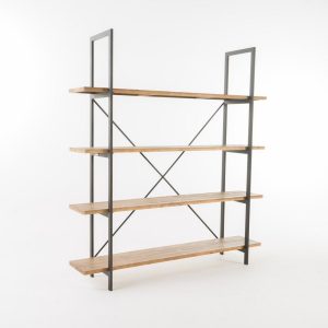 Noble-House-Irene-79inch-Antique-Brown-Wood-4-Shelf-Accent-Bookcase