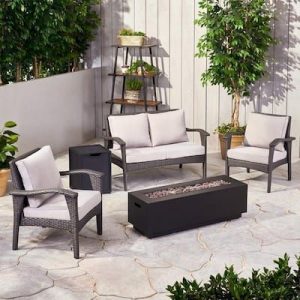 Noble-House-Kahala-Grey-5-pc-Faux-Wicker-Patio-Fire-Pit-Seating-Set-with-Light-Grey-Cushions
