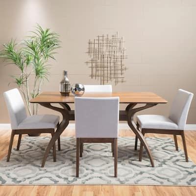 Noble-House-Kwame-5-pc-Light-Beige-and-Natural-Walnut-Dining-Set