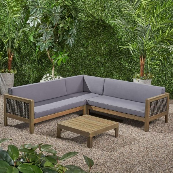 Noble-House-Linwood-Grey-4-pc-Wood-and-Wicker-Patio-Conversation-Sectional-Seating-Set-w-Dark-Grey-Cushions