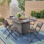Noble House Maldives Multi-Brown 7-pc Foldable Wicker Outdoor Dining Set - Image 1