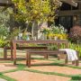 Noble House Manila Dark Brown 3-Piece Wood Outdoor Dining Set - Image 1