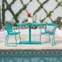 Noble House Matte Teal 3-pc Metal Oval Outdoor Bistro Set - Image 1