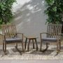 Noble House Montrose Grey 3-Piece Wood Patio Conversation Seating Set w/ Dark Grey Cushions - Image 1