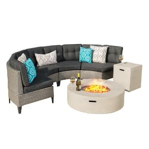 Noble-House-Navagio-Mixed-Black-6-Piece-Plastic-Patio-Fire-Pit-Sectional-Seating-Set-with-Dark-Gray-Cushions