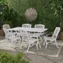 Noble House Phoenix White 7 pc. Metal Rectangular Outdoor Dining Set - Image 1