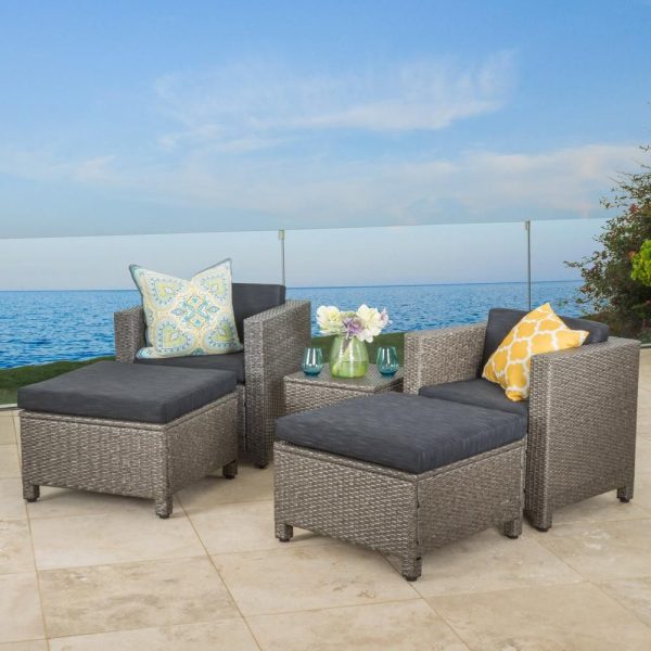 Noble-House-Puerta-Mix-Black-5-pc-Wicker-Patio-Conversation-Set-w-Dark-Grey-Cushions