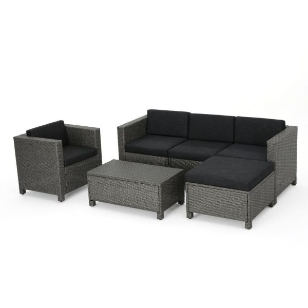 Noble-House-Puerta-Mixed-Black-6-pc-Wicker-Outdoor-Sectional-Set-w-Dark-Grey-Cushions