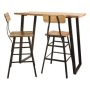 Noble House Ramona 3-pc Natural Stained Finish Bar Set - Image 1