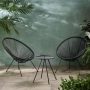 Noble House Vida Grey 3-Piece Metal Patio Conversation Seating Set - Image 1