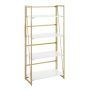 Lumisource Folia 49-inch Gold and White Metal and Wood 4-Shelf Bookcase - Image 1