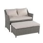 Freestyle Patiorama Gray 2-Piece Wicker Patio Conversation Sectional Set with Beige Cushions with Storage Ottoman - Image 1
