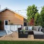 Uixe UIXE B23 Black Wicker Outdoor Sectional Set with Gray Cushions - Image 1