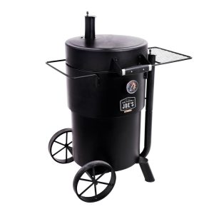 OKLAHOMA-JOE-Bronco-Charcoal-Drum-Smoker-Grill-in-Black