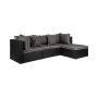 TAZZ 4-Piece Rattan Outdoor Sectional w/ Cushions and Throw Pillow w/ Black/Gray - Image 1