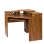 OS Home and Office Furniture Corner Desk w/ Monitor Platform, Keyboard Shelf and 2-Drawers - Image 1