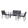 4-Piece Metal Outdoor Garden Patio Conversation Seating Set Patio Furniture Set - Image 1