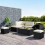 waelph 5-Piece Wicker Patio Sectional Seating Set with Ottoman, Coffee Table and Beige Cushions - Image 1