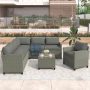 waelph Gray Wicker Outdoor Patio Furniture Set Sectional Sofa with Coffee Table and Gray Cushions - Image 1