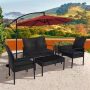 Westin Outdoor Layla 4-pc Wicker Modern Patio Conversation Set with Gray Cushions - Image 1
