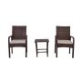 Layla 3-Piece Wicker Outdoor Bistro Set w/ Beige Cushions - Image 1