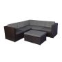 Westin Outdoor Kaison 6-Piece Modern Sectional Wicker Patio Conversation Set and Storage Ottoman w/ Gray Cushions - Image 1