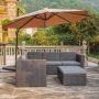 Westin Outdoor Kaison 4-pc Modern Sectional Wicker Patio Conversation Set and Storage Ottoman with Gray Cushions - Image 1