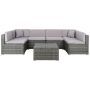 SAFAVIEH Diona Gray Wicker Outdoor Patio Sectional w/ Gray Cushions - Image 1