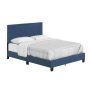 Rest Rite Lorna Blue Faux Leather King Upholstered Platform Bed Frame - Image 1