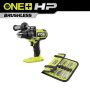 RYOBI ONE+ HP 18V Brushless Cordless 1/2 in. Hammer Drill (Tool Only) with 10-Piece Wood Spade Bit Set - Image 1