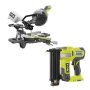 RYOBI ONE+ 18V Cordless 2-Tool Combo Kit with 7-1/4 in. Sliding Compound Miter Saw and AirStrike Brad Nailer (Tools Only) - Image 1