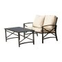 Patio Festival 2-Piece Metal Patio Deep Seating Set with Beige Cushions - Image 1