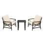 Patio Festival 3-pc Metal Patio Deep Seating Set with Beige Cushions - Image 1
