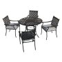Patio Festival 5-pc Metal Outdoor Dining Set with Gray Cushions - Image 1
