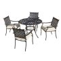 Patio Festival 5-pc Metal Outdoor Dining Set with Beige Cushions - Image 1