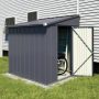 VEIKOUS 4 ft. W x 6 ft. D Metal Storage Lean-to Shed 24 sq. ft. in Grey - Image 1