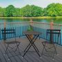 Pyramid Home Decor Daphne Black 3-pc Metal Outdoor Foldable Round Bistro Set - Image 1