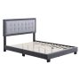 RestRite Poppy Dark Grey Velvet Full Upholstered Platform Bed Frame - Image 1