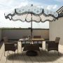 Peaktop Brown 5-pcs Rattan Outdoor Patio Dining Set with Gray Cushion and Armchair - Image 1