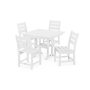 POLYWOOD Grant Park White 5-pc Plastic Side Chair Outdoor Dining Set - Image 1