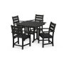 POLYWOOD Grant Park Black 5-pc Plastic Dining Outdoor Patio Set with Arm Chairs - Image 1