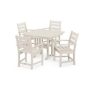 POLYWOOD Grant Park Sand 5-Piece Plastic Arm Chair Outdoor Dining Set - Image 1