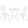 Patio Premier Rose Garden 3-pc Cast Aluminum Outdoor Bistro Set in White - Image 1