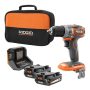 RIDGID 18V SubCompact Brushless 1/2 in. Hammer Drill Kit w/ (2) 2.0 Ah Batteries, Charger, and Bag - Image 1