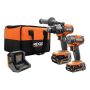 RIDGID 18V Brushless Cordless 2-Tool Combo Kit w/ Hammer Drill, Impact Driver, (2) Batteries, Charger, and Bag - Image 1
