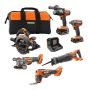 RIDGID 18V Brushless Cordless 6-Tool Combo Kit with 4.0 Ah and 2.0 Ah MAX Output Batteries and Charger - Image 1